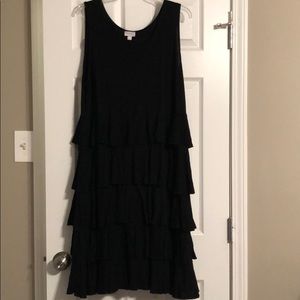 Sleeveless black tiered dress